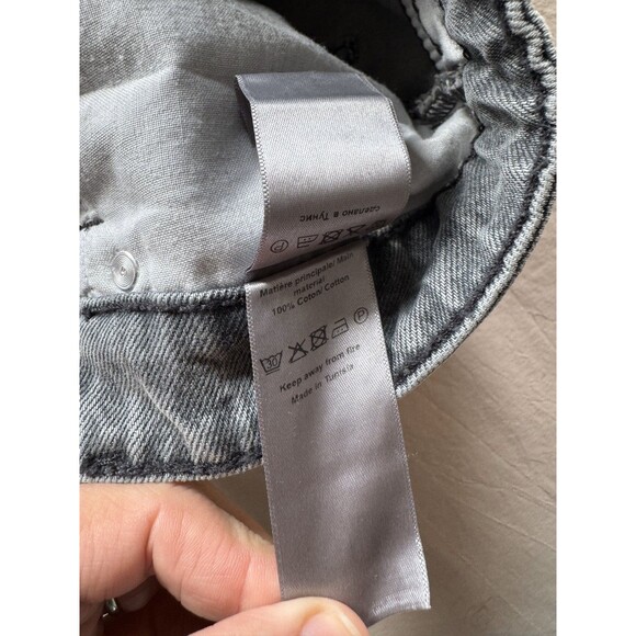 Zadig & Voltaire Womens Black 26 Evy Denim Cut Jeans Wide Leg Baggy Embroidered - Picture 8 of 12